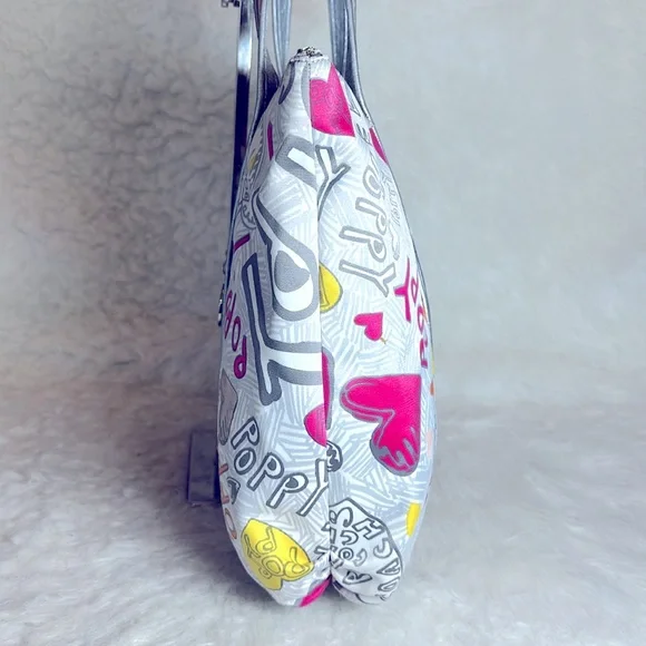 Coach Poppy Graffiti Glam Hearts Tote/Shoulder Bag - Picture 5 of 16